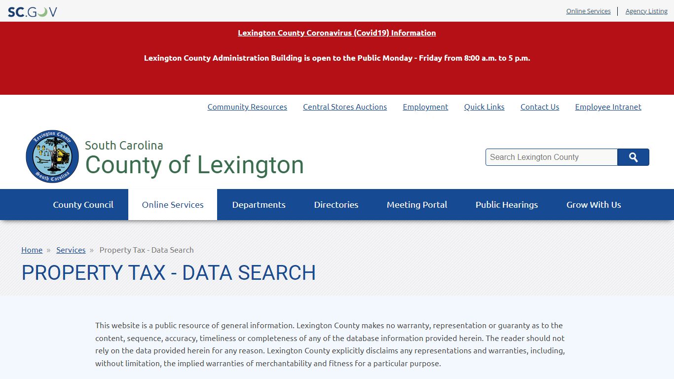 Property Tax - Data Search | County of Lexington - South Carolina